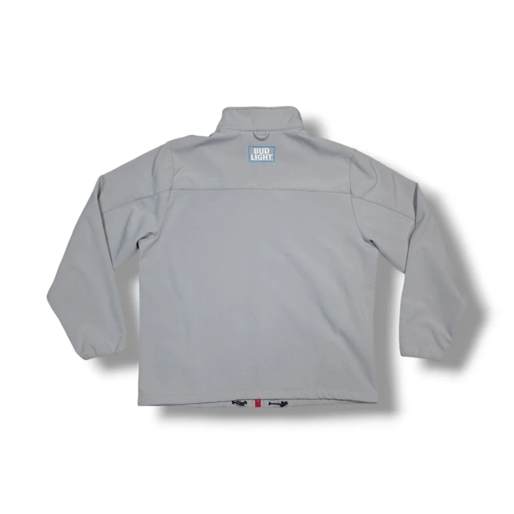 Budweiser/Bud Light Full Zip Vendor/Dealer Grey Fleece Lined Jacket Men's XL‎